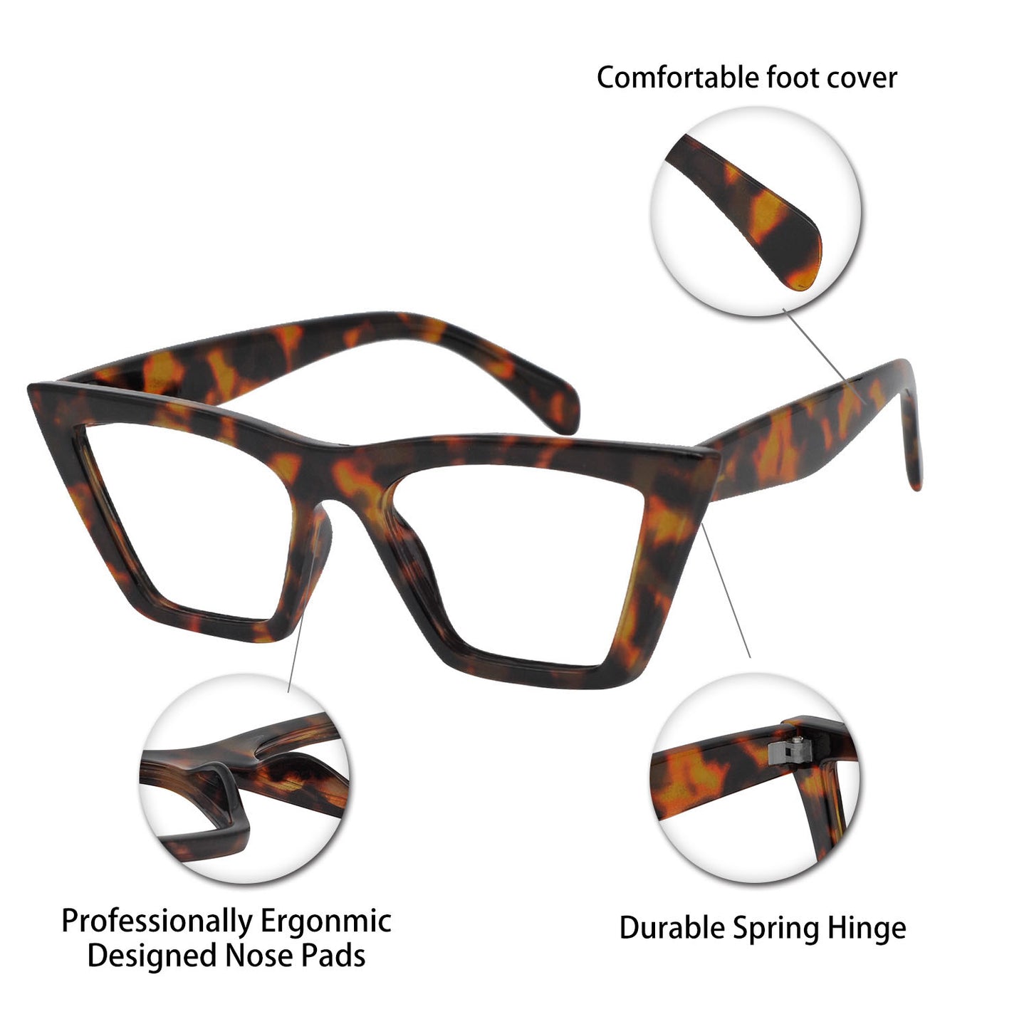 BUNOVIATA Reading Glasses for Women Cat Eye Fashion Reader 0 1.0 1.25 1.5 1.75 2.0 2.25 2.5 2.75 3.0 3.5 4.0 5.0 6.0