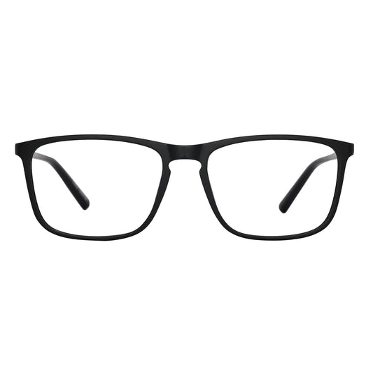 BUNOVIATA Reading Glasses Men's Rectangle Reader Durable Spring Hinge 1.0 to 6.0 Black