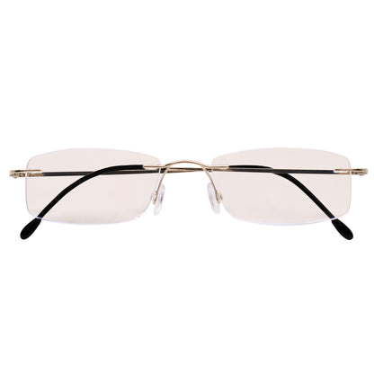 BUNOVIATA Reading Glasses For Women Men Stylish Reader with Titanium Rime Frame Lightweight 1.0 1.25 1.5 2.0 2.5 3.0 3.5