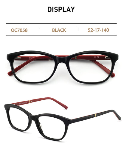 BUNOVIATA Acetate Vintage Glasses frame women Square Luxury Brand Design Myopia Optics Prescription Eyeglasses frame For Lady