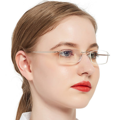 BUNOVIATA Reading Glasses For Women Men Stylish Reader with Titanium Rime Frame Lightweight 1.0 1.25 1.5 2.0 2.5 3.0 3.5