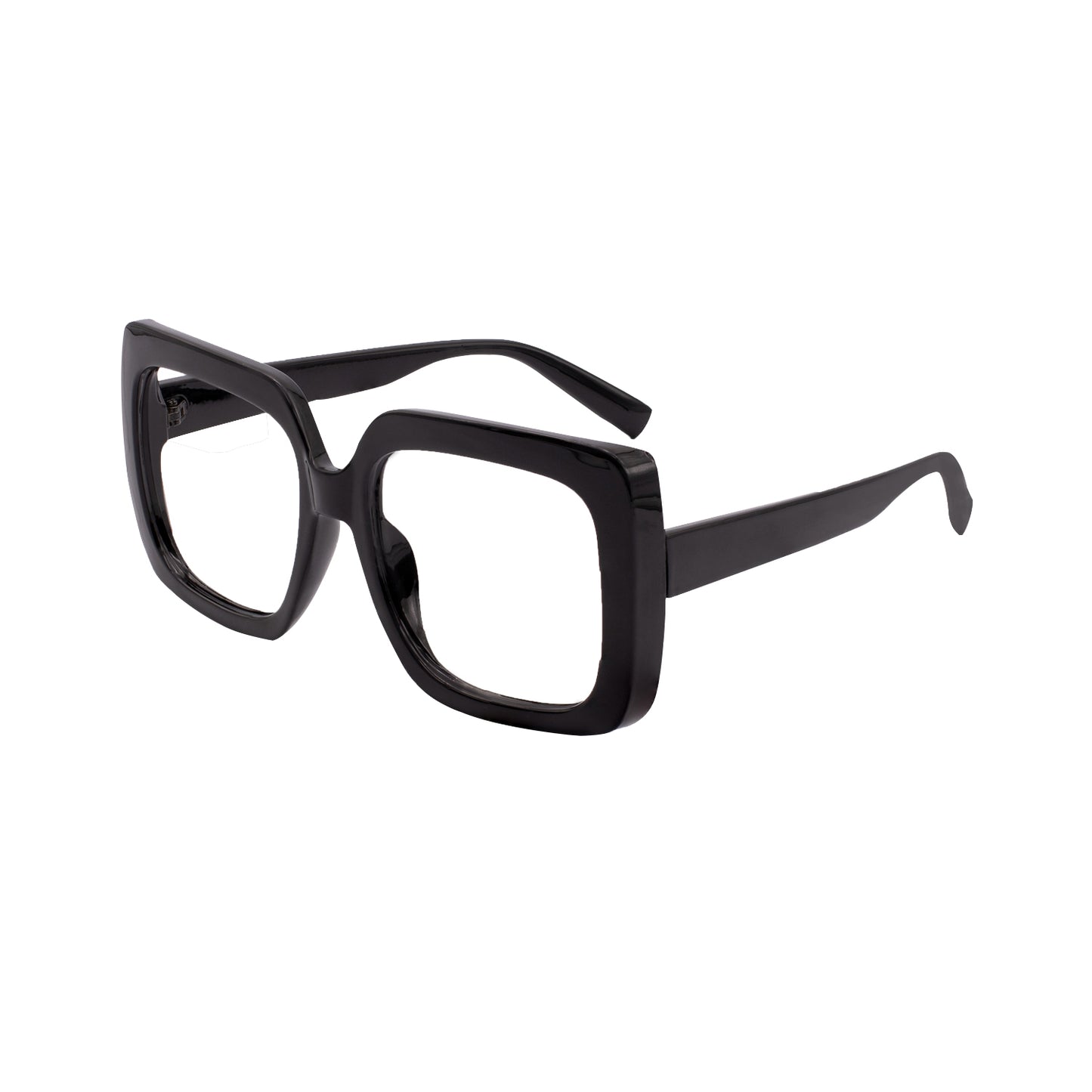 BUNOVIATA 1.5 Stylish Oversized Reading Glasses Women Durable Reader Large Frame Black Transpatent