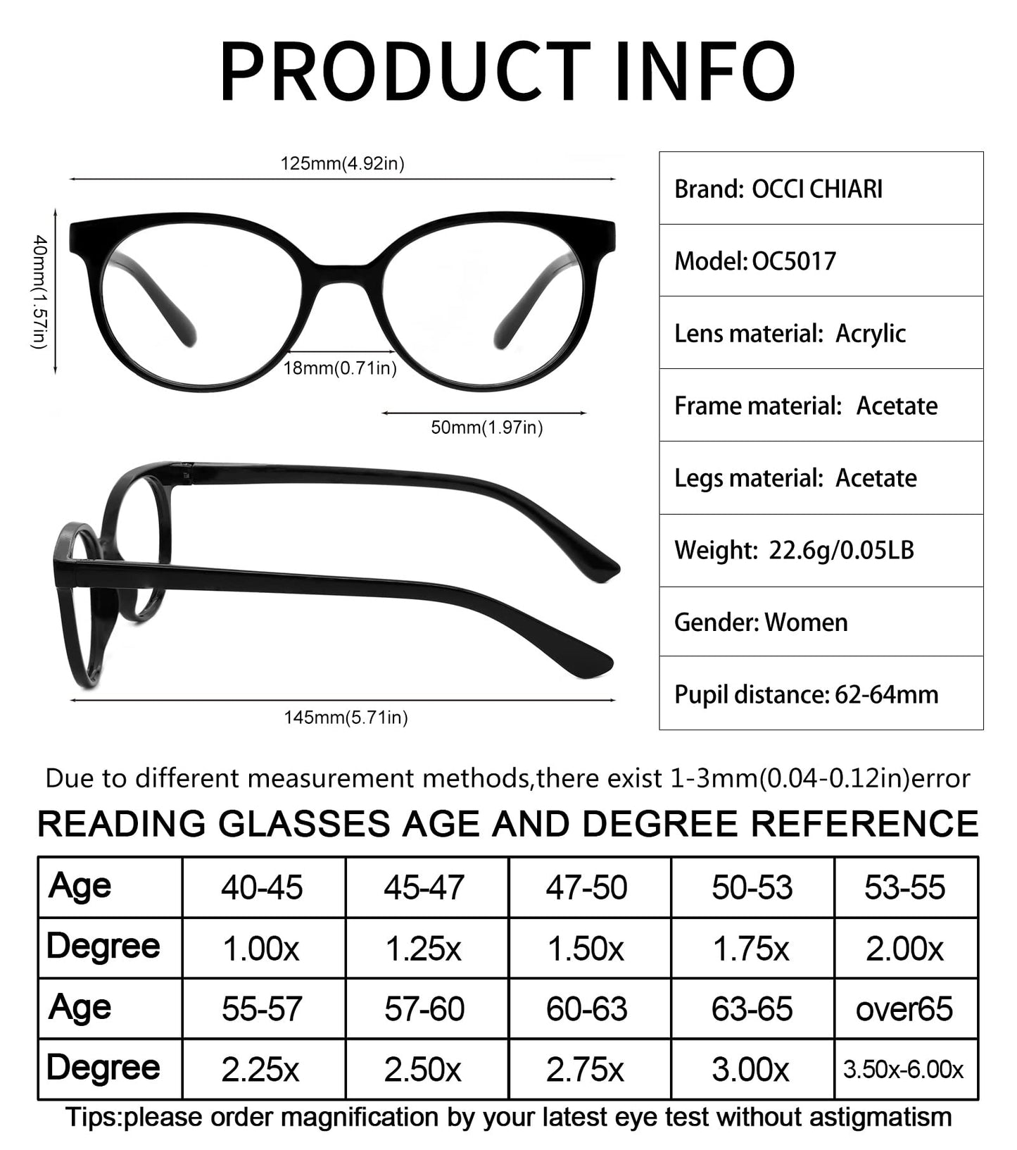 BUNOVIATA Stylish Reading Glasses Fashion Women's Readers1.0 1.25 1.5 1.75 2.0 2.25 2.5 2.75 3.0 3.5 4.0 5.0 6.0