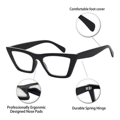 BUNOVIATA Reading Glasses for Women Cat Eye Fashion Reader 0 1.0 1.25 1.5 1.75 2.0 2.25 2.5 2.75 3.0 3.5 4.0 5.0 6.0