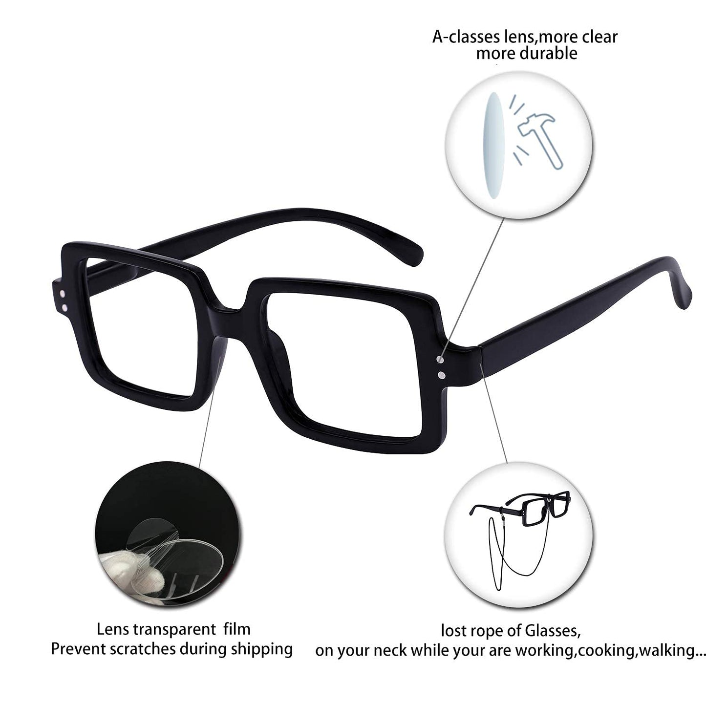 BUNOVIATA Reading Glasses for Women Trendy Reader 1.0 1.25 1.5 1.75 2.0 2.25 2.5 2.75 3.0 3.5 4.0 5.0 6.0