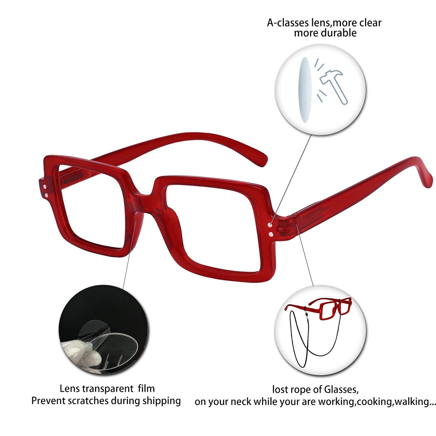 BUNOVIATA Reading Glasses for Women Trendy Reader 1.0 1.25 1.5 1.75 2.0 2.25 2.5 2.75 3.0 3.5 4.0 5.0 6.0