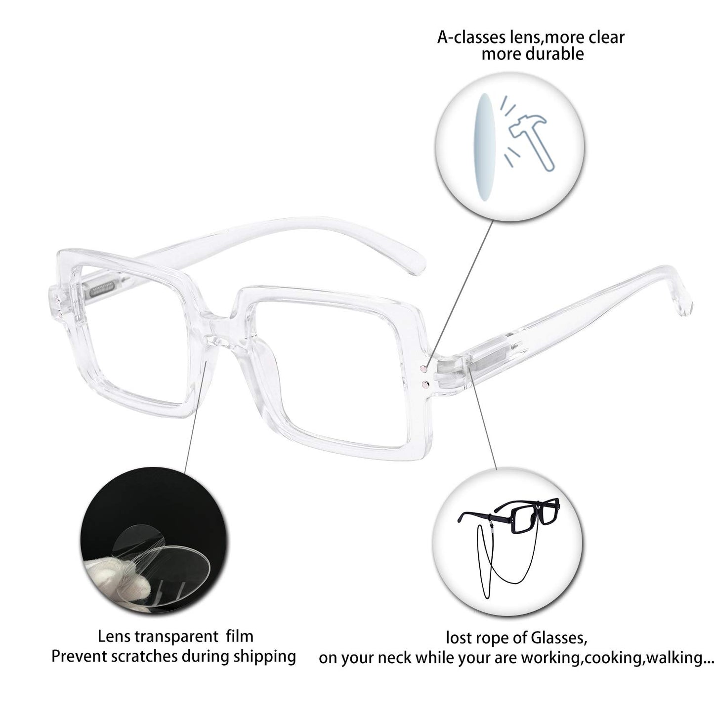 BUNOVIATA Reading Glasses for Women Trendy Reader 1.0 1.25 1.5 1.75 2.0 2.25 2.5 2.75 3.0 3.5 4.0 5.0 6.0