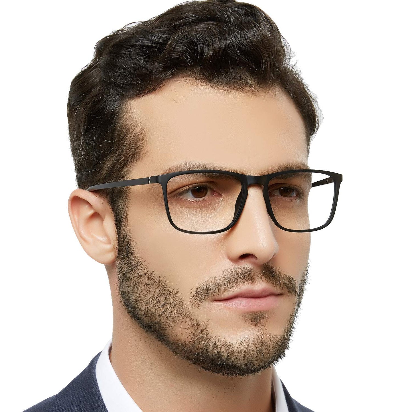 BUNOVIATA Reading Glasses Men's Rectangle Reader Durable Spring Hinge 1.0 1.25 1.5 1.75 2.0 2.25 2.5 2.75 3.0 3.5