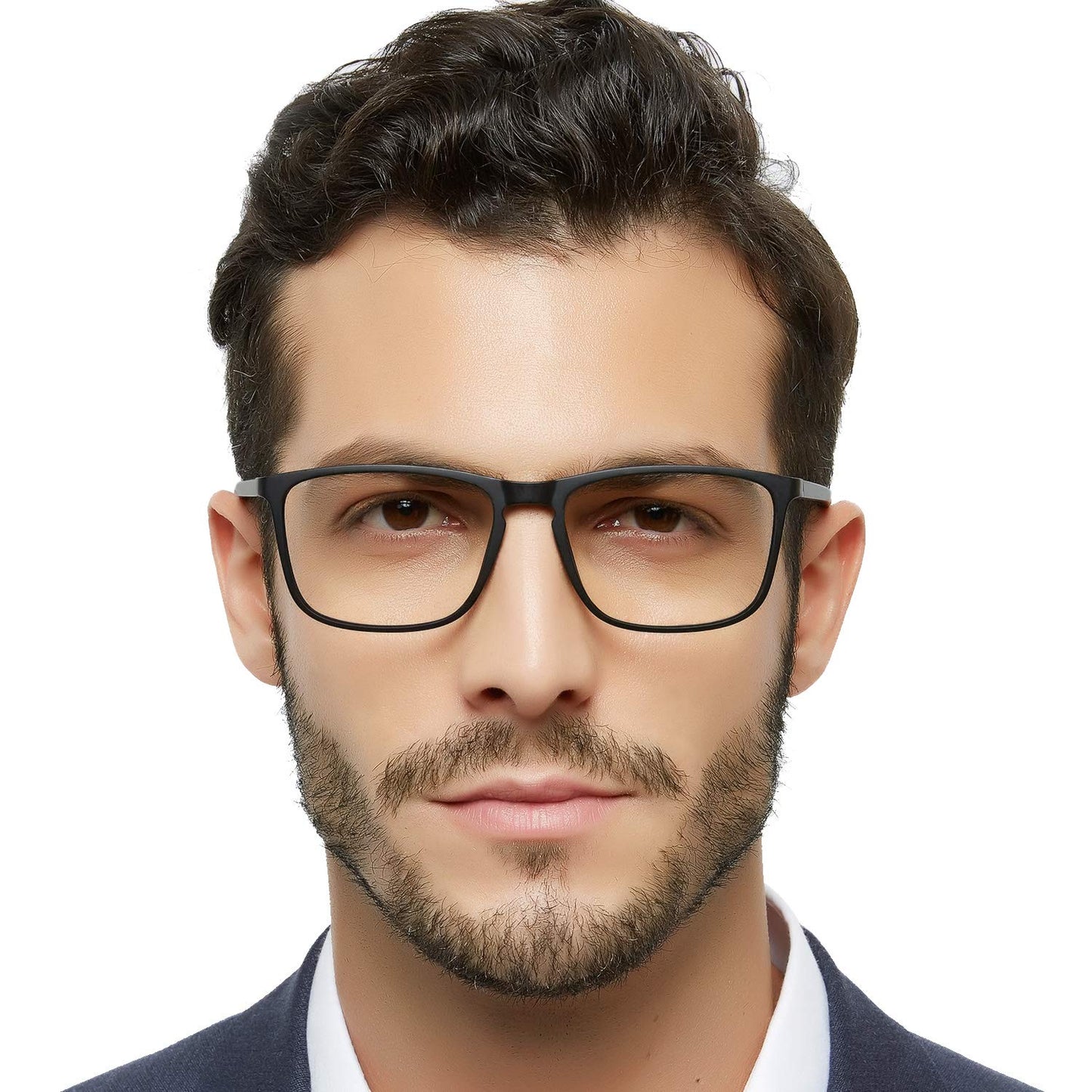 BUNOVIATA Reading Glasses Men's Rectangle Reader Durable Spring Hinge 1.0 1.25 1.5 1.75 2.0 2.25 2.5 2.75 3.0 3.5