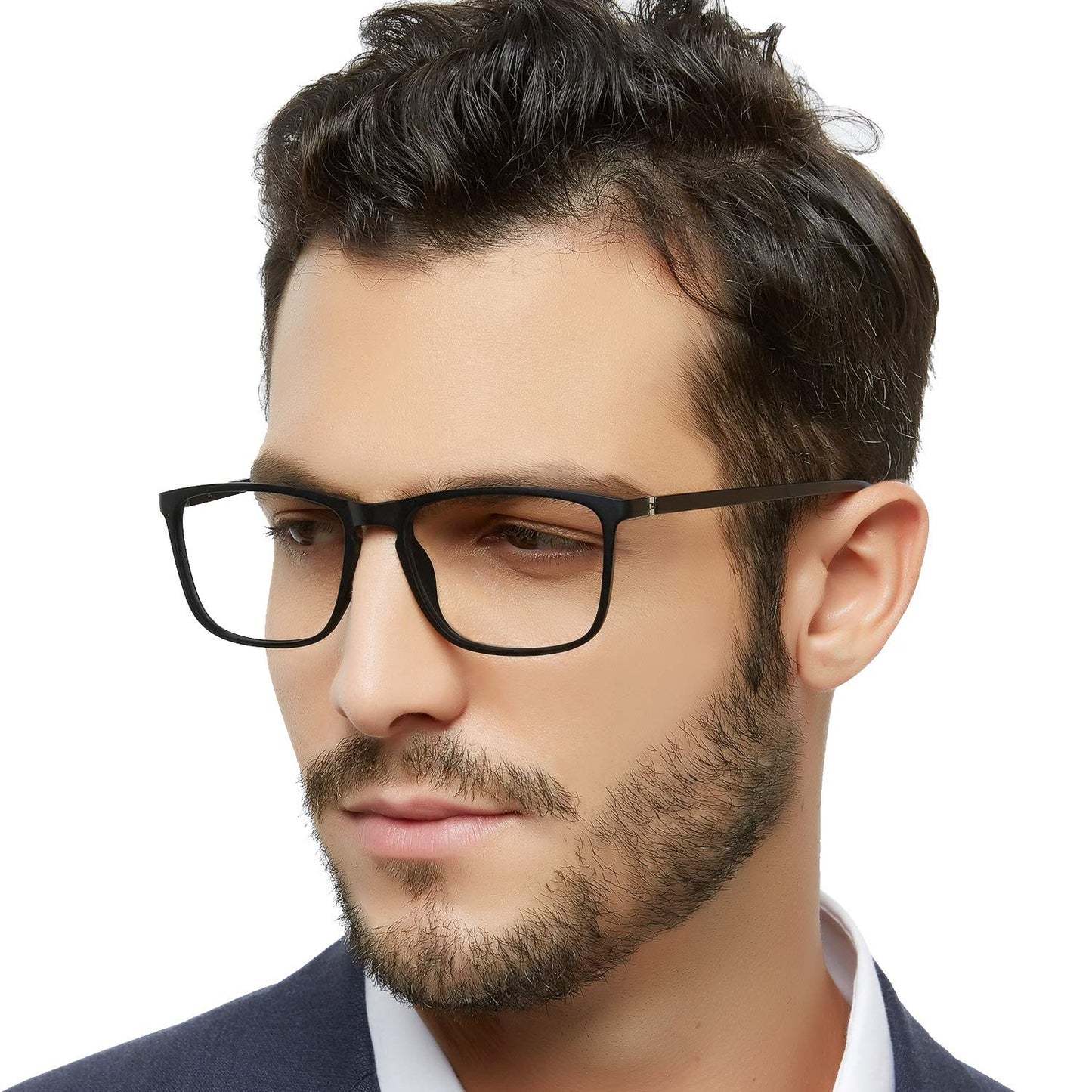 BUNOVIATA Reading Glasses Men's Rectangle Reader Durable Spring Hinge 1.0 1.25 1.5 1.75 2.0 2.25 2.5 2.75 3.0 3.5