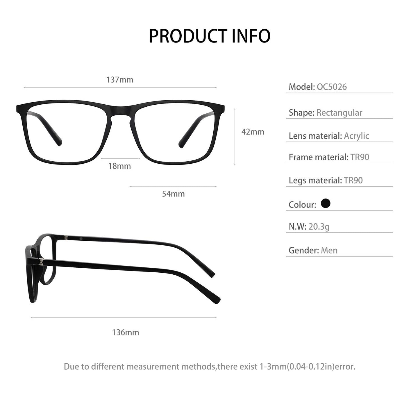 BUNOVIATA Reading Glasses Men's Rectangle Reader Durable Spring Hinge 1.0 1.25 1.5 1.75 2.0 2.25 2.5 2.75 3.0 3.5