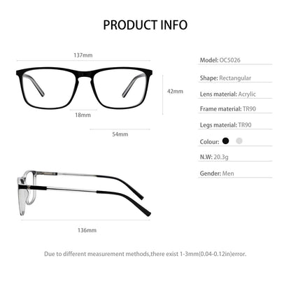 BUNOVIATA Reading Glasses Men's Rectangle Reader Durable Spring Hinge 1.0 1.25 1.5 1.75 2.0 2.25 2.5 2.75 3.0 3.5