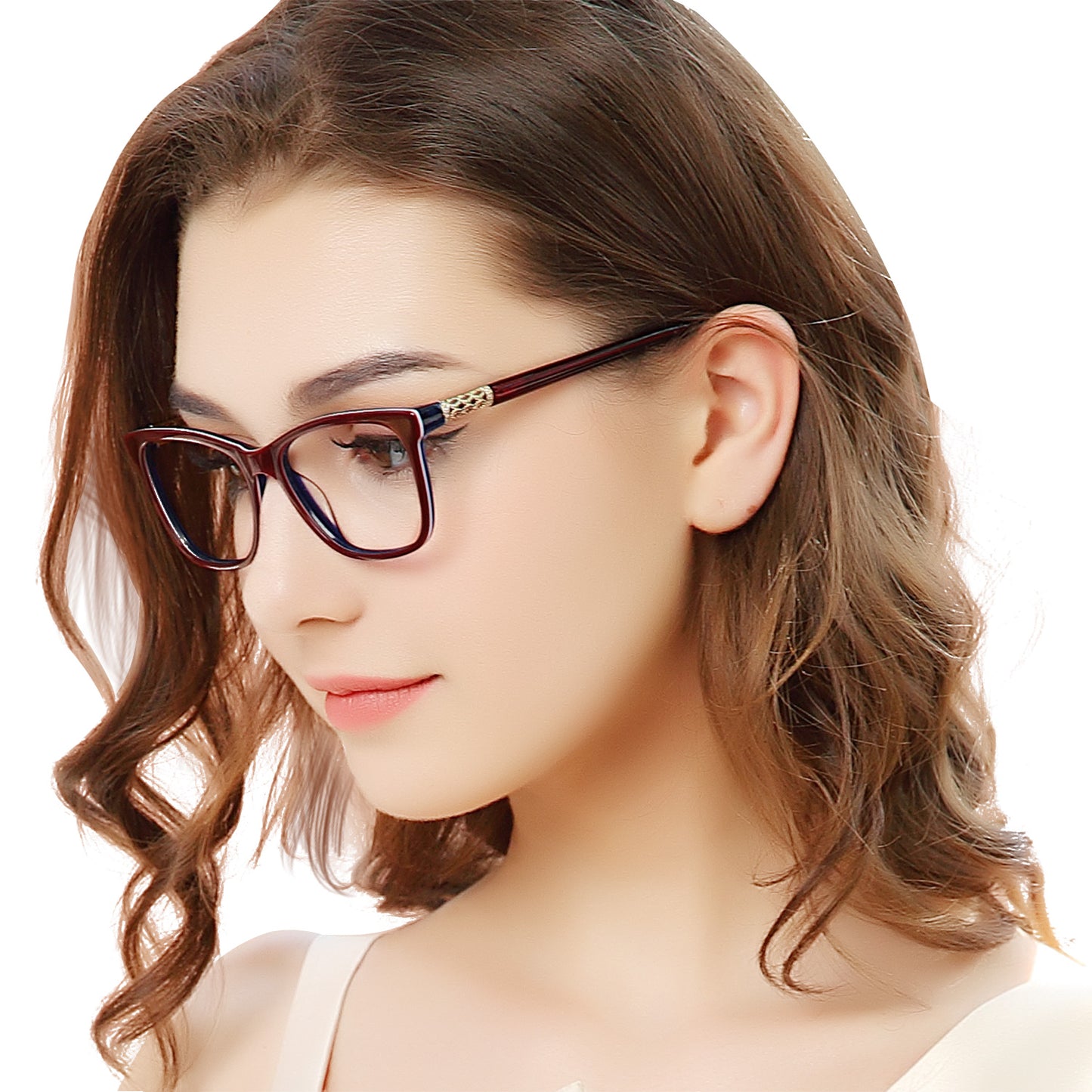 BUNOVIATA Myopia Glasses Frame Women  Glasses Vintage Eyewear Diamond Optical Eyeglasses oculos