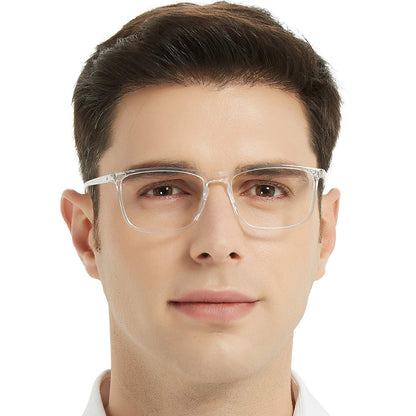 BUNOVIATA Reading Glasses Men's Rectangle Reader Durable Spring Hinge 1.0 1.25 1.5 1.75 2.0 2.25 2.5 2.75 3.0 3.5