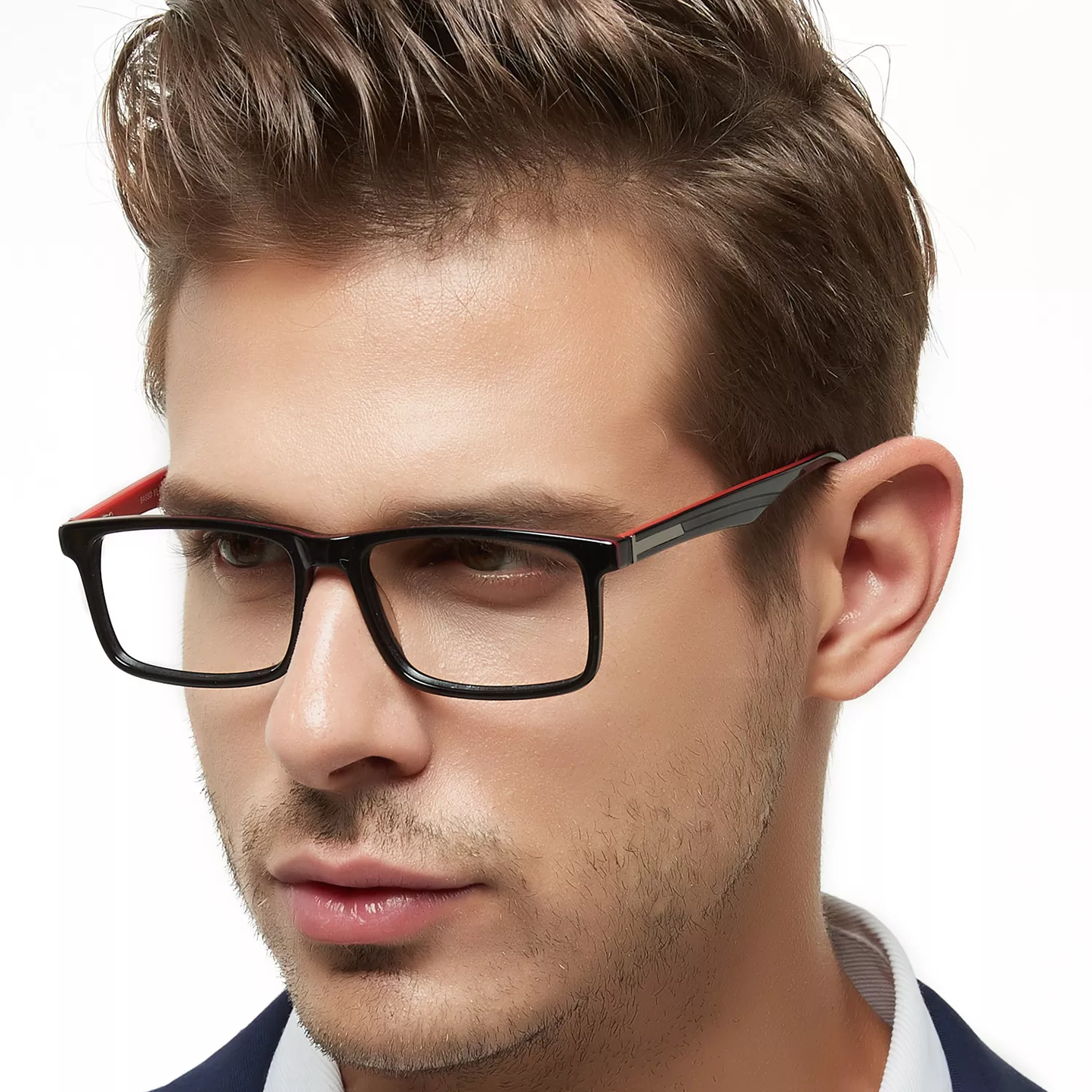 BUNOVIATA Men Acetate Glasses Retro Blue Square Eyewear Optics Frame Luxury Prescription Glasses Frames Fashion Myopia Optical Eyewear